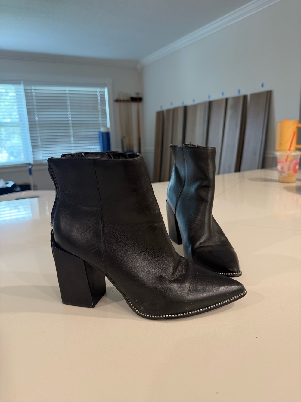 Steve Madden Black Women's Pointed Toe Block Heel Ankle Boots